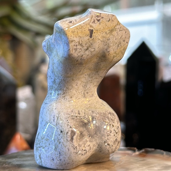 Ocean Jasper Crystal Female Body Carving With Druzy! - Picture 7 of 10